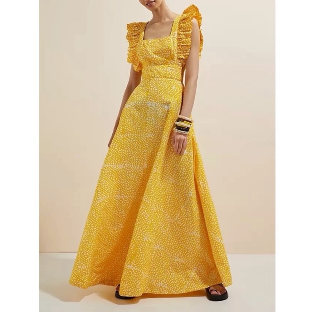 NWT Anthropologie Sika Marigold Ruffle Maxi - Picture 4 of 6